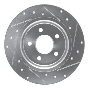 Volvo C70 Brake Rotor (1) - Rear Left - R1 Concepts - Drilled & Slotted - Silver - `04-`13